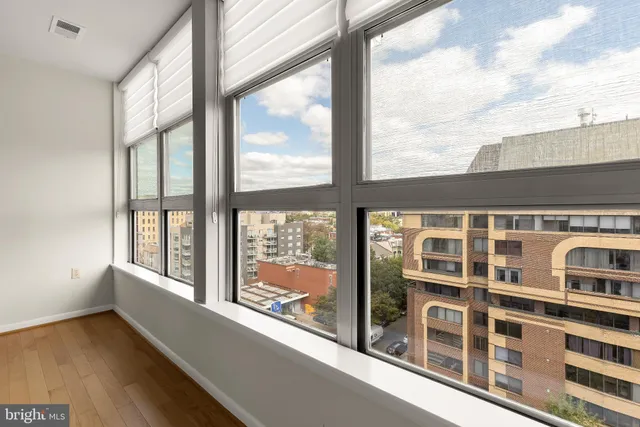 a view of a building from a window