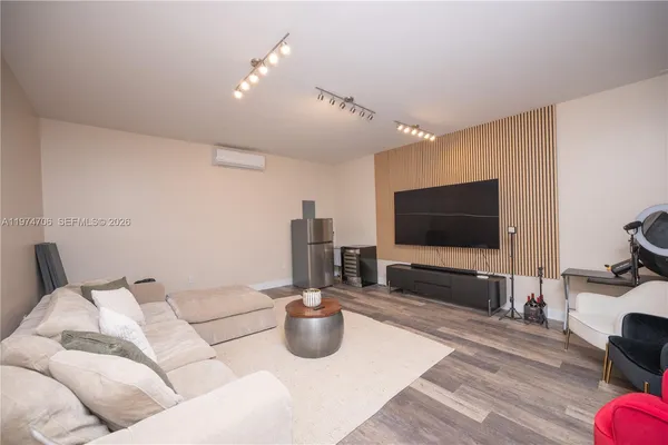 a living room with furniture