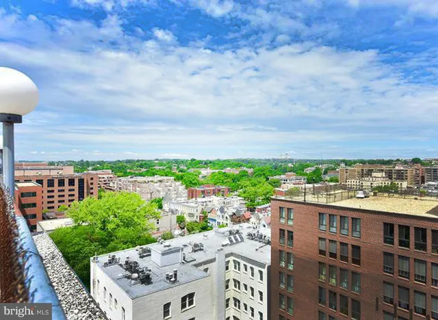 a view of a city from a terrace