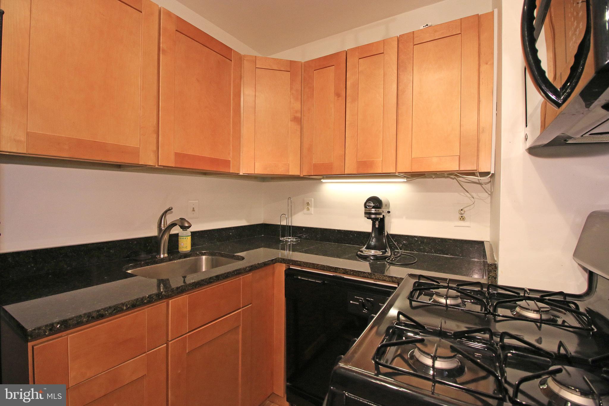 1260 21st Street Northwest, Unit 207 Washington, DC 20036 - Photo 10 of 16 a kitchen with a sink a stove and cabinets