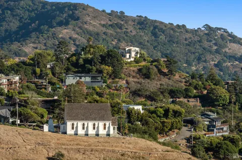 a view of lake and mountain