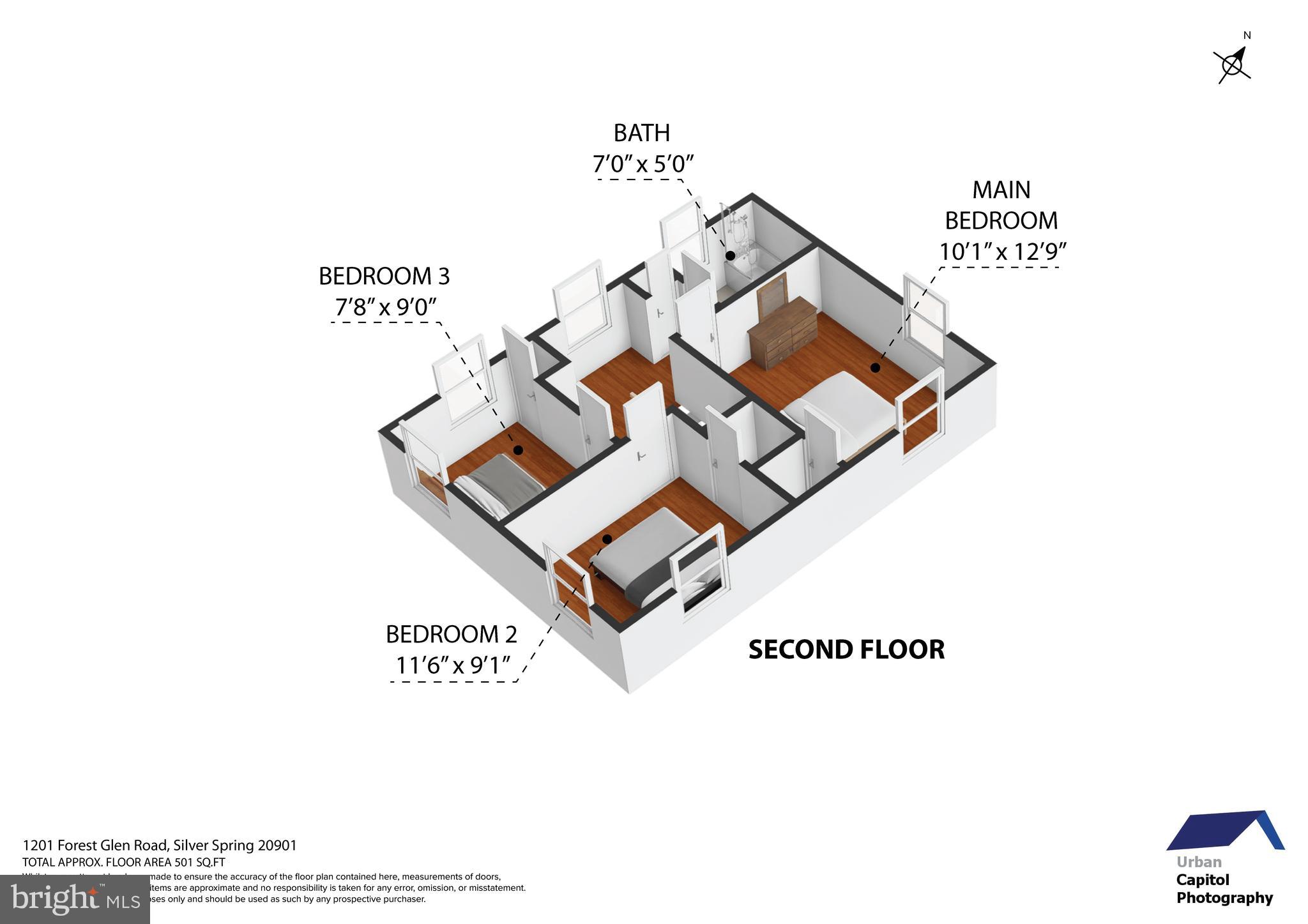 1201 Forest Glen Road Silver Spring, MD 20901 - Photo 49 of 50 Floor Plan Upper Bedroom Level