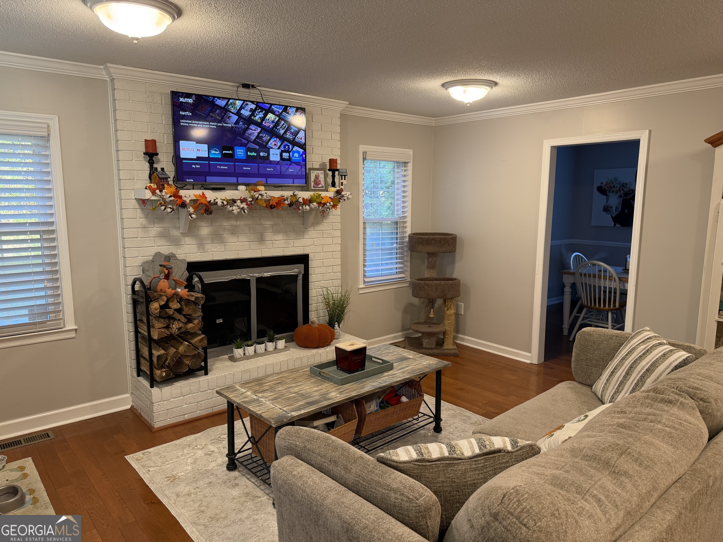 504 Payne Place Dublin, GA 31021 - Photo 14 of 22 a living room with furniture a flat screen tv and a fireplace