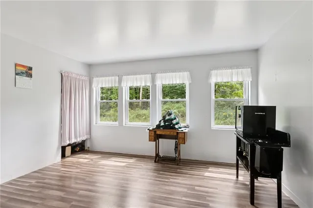 a view of a living room and a window