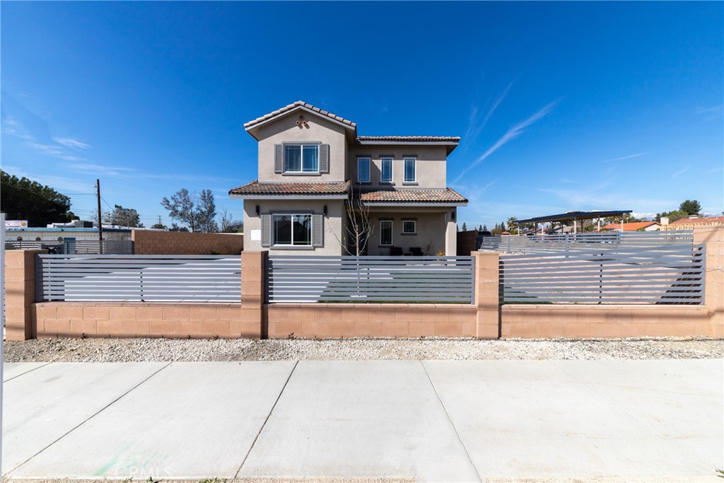 a house view with a street