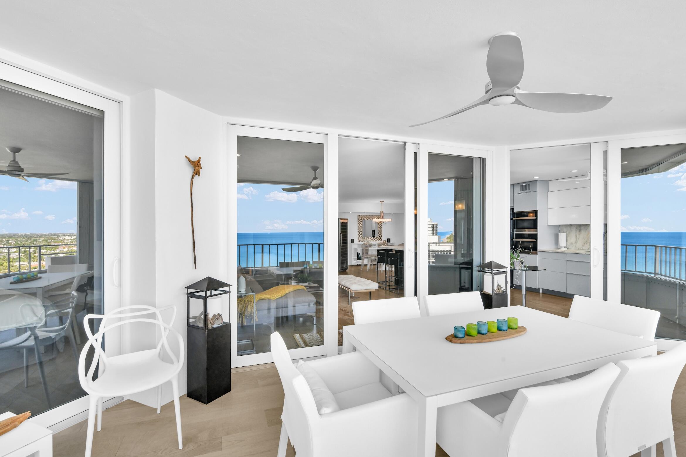 500 South Ocean Boulevard, Unit 1905 Boca Raton, FL 33432 - Photo 34 of 73 a view of a dining room with furniture and a large window