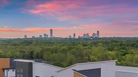 a view of a city from a balcony