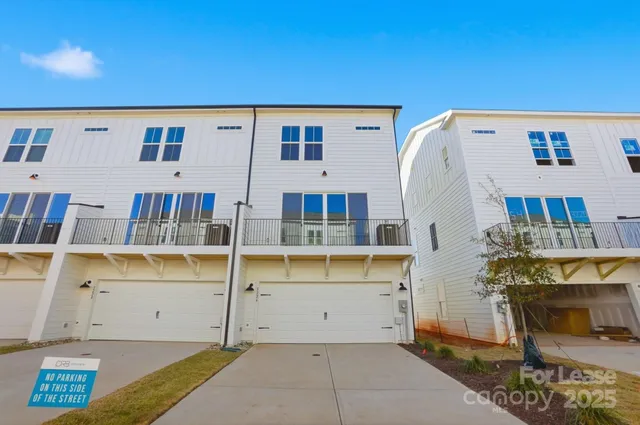 a view of a large white building