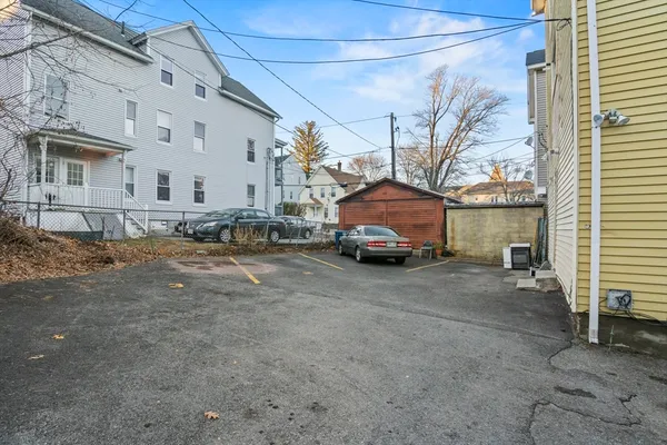 a car parked in front of a building