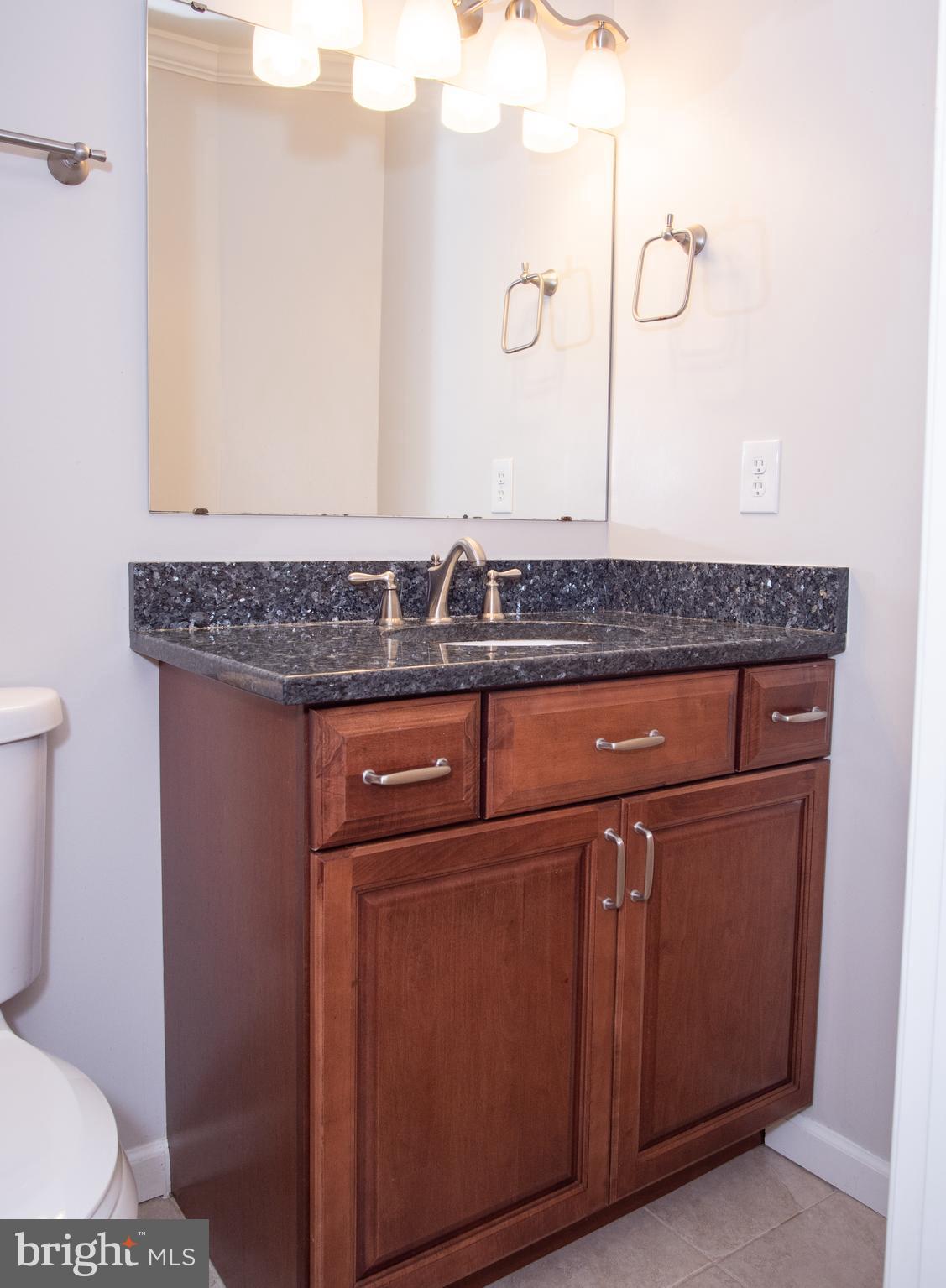 9758 Early Spring Way Columbia, MD 21046 - Photo 21 of 29 Basement Bathroom Tile Floor & Granite-Top Vanity