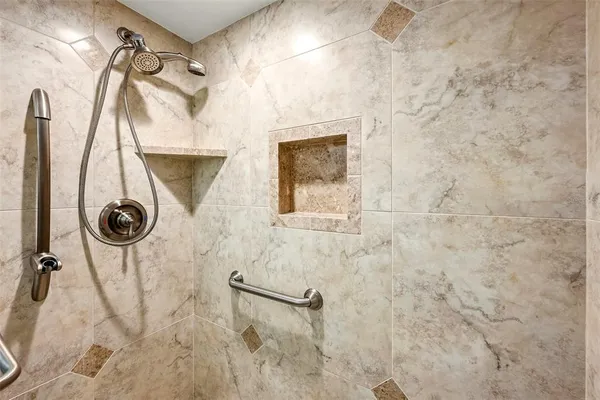 a view of balcony with seating space