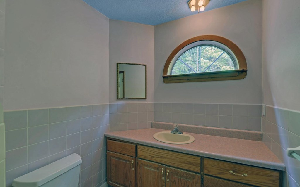 1720 Caney Creek Road Murphy, NC 28906 - Photo 22 of 69 a bathroom with a sink a mirror and a toilet