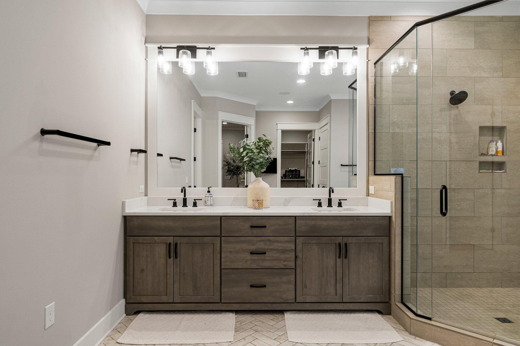 207 Pheasant Way Road Santa Rosa Beach, FL 32459 - Photo 34 of 70 a bathroom with a double vanity sink mirror and double