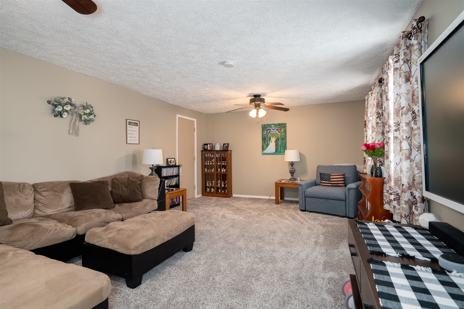 803 Sheridan Street Chenoa, IL 61726 - Photo 3 of 33 a living room with furniture and a flat screen tv