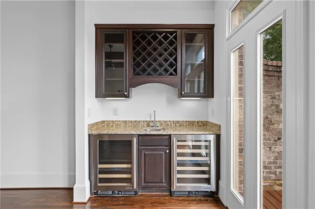 a view of an entryway with a fireplace