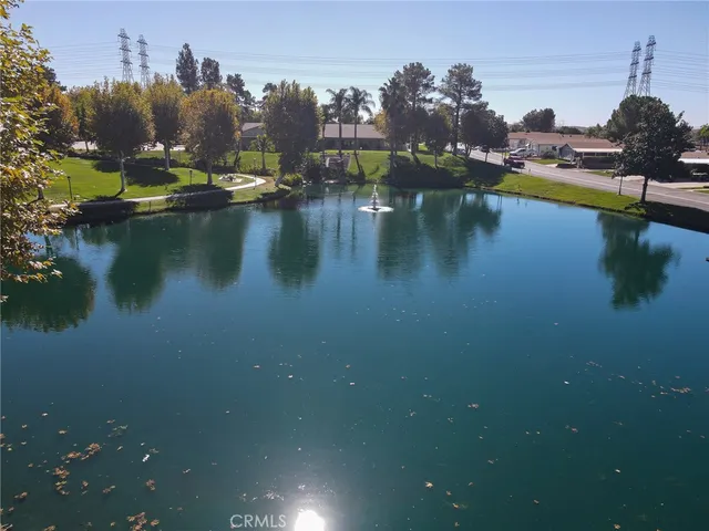 a view of a lake with outdoor space