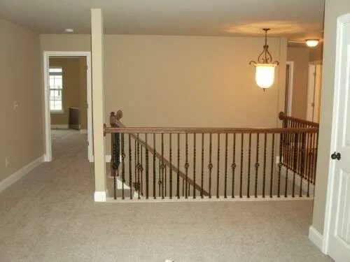 a view of a balcony from door