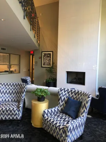 a living room with furniture