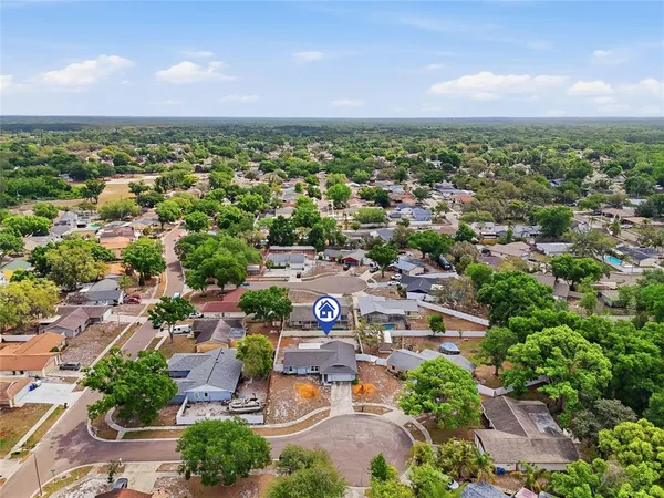 an aerial view of multiple house