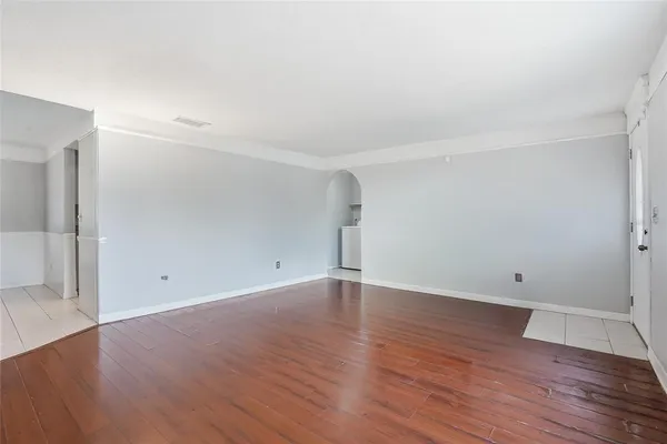 a view of a furniture in an empty room