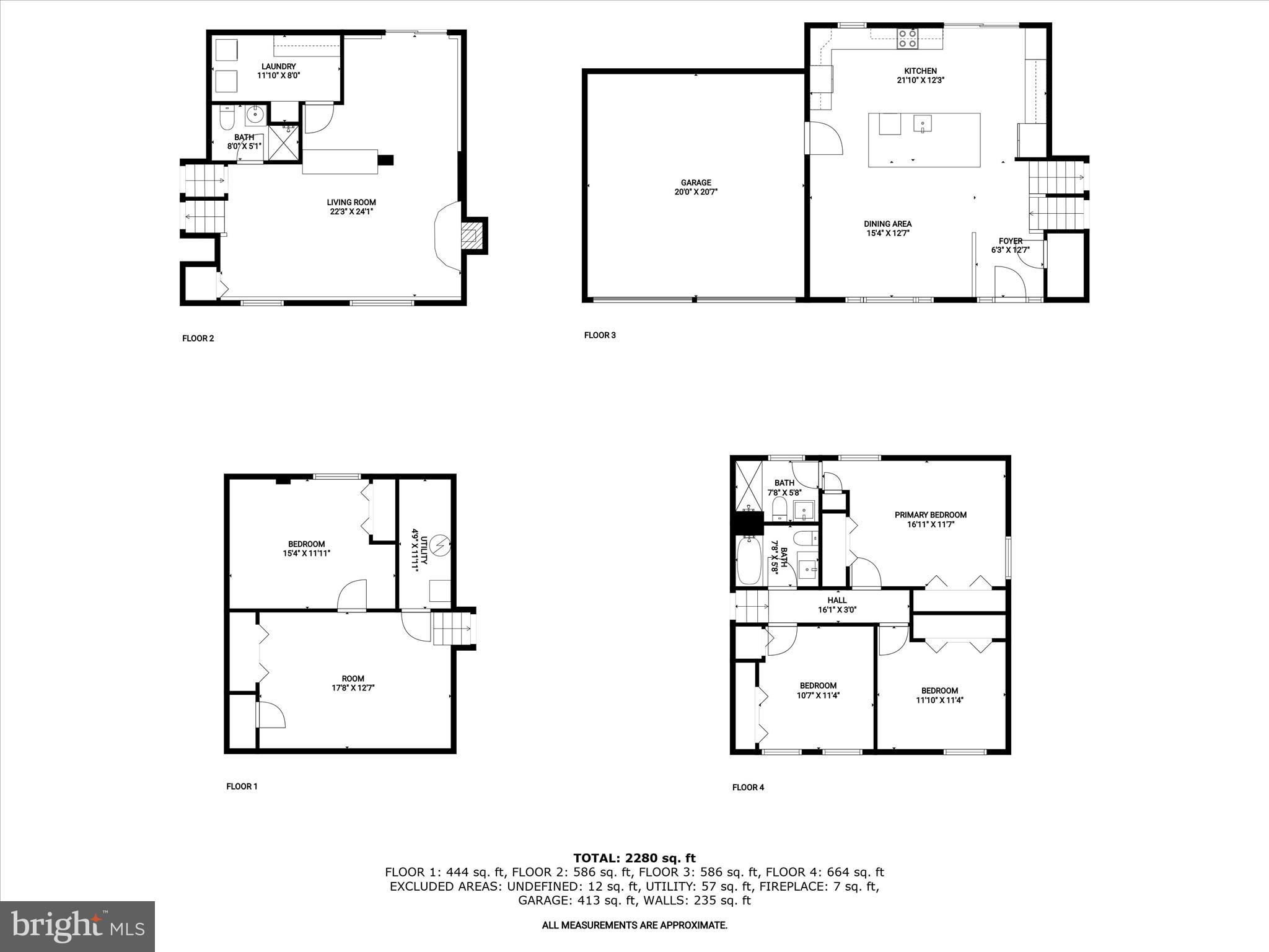 1734 Bloom Road Westminster, MD 21157 - Photo 51 of 52 all_floors_1734_bloom_road_westminster_with_dim