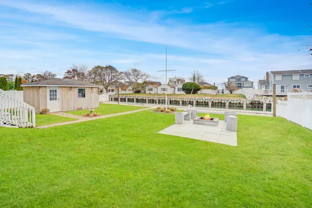 a view of a swimming pool and a yard