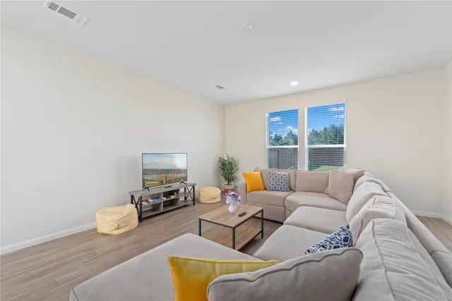 a living room with furniture