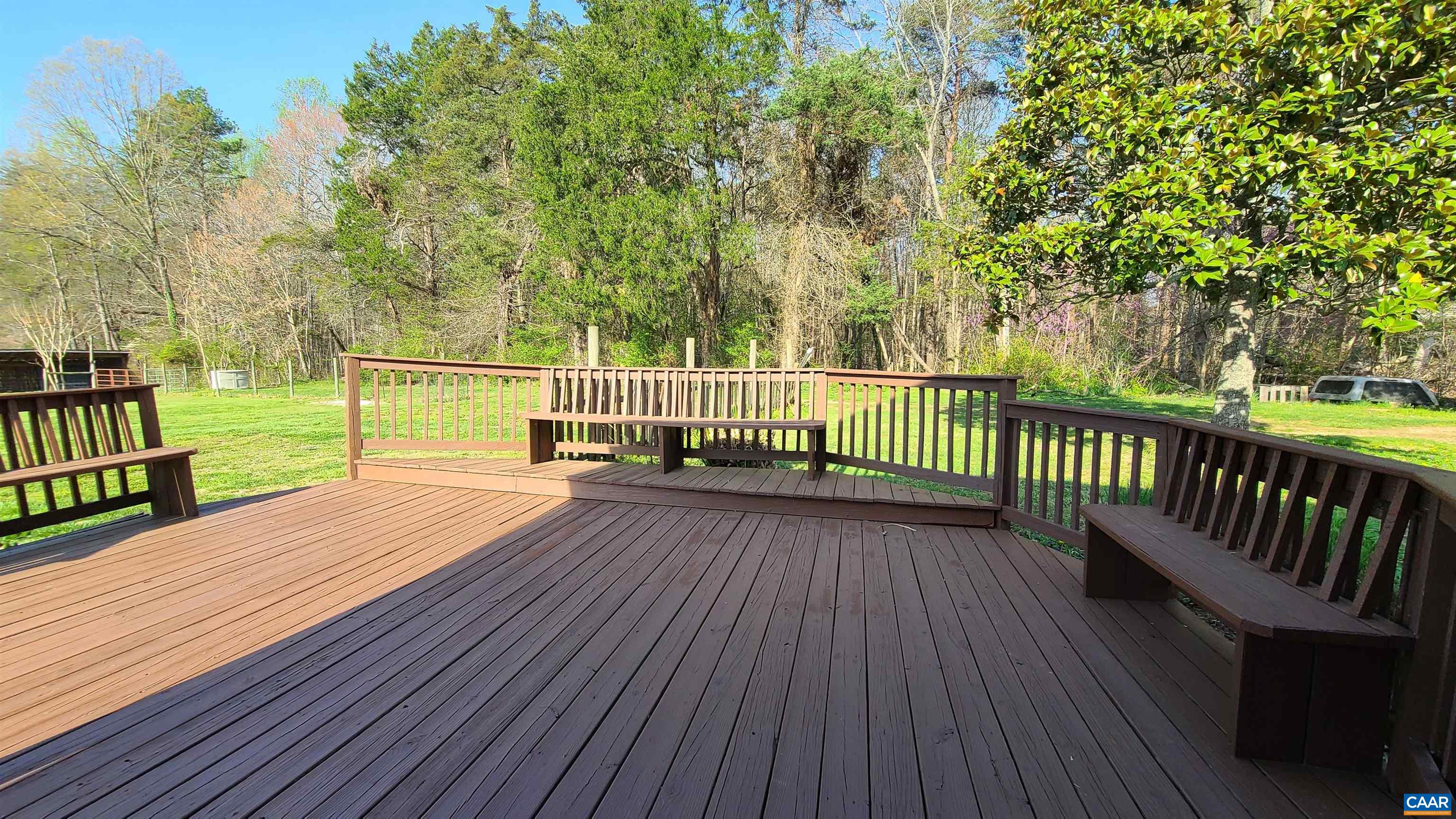 240 Lee Wayside Road Buckingham, VA 23921 - Photo 33 of 42 a view of a deck with a yard
