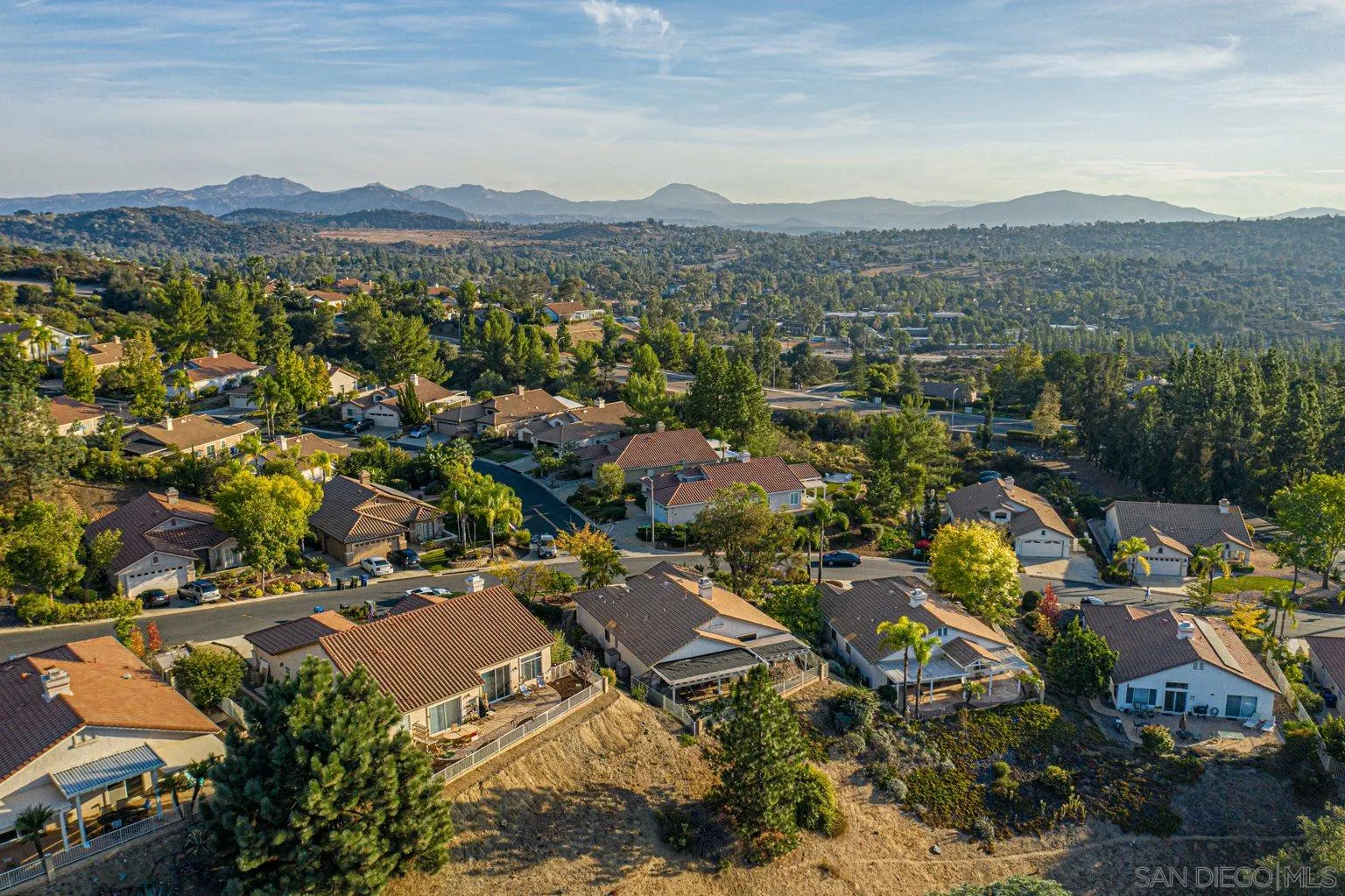 2602 Columbine Road Alpine, CA 91901 - Photo 36 of 38 an aerial view of residential house with outdoor space and mountain view