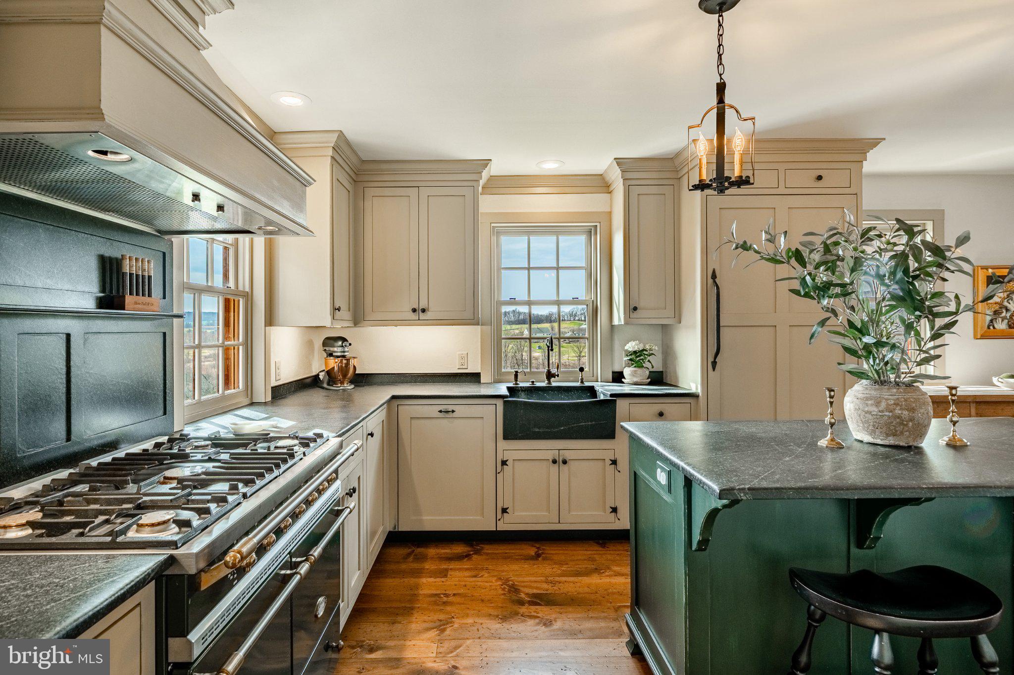 202 Privet Lane Elverson, PA 19520 - Photo 22 of 78 a kitchen with a stove a sink and a wooden cabinets