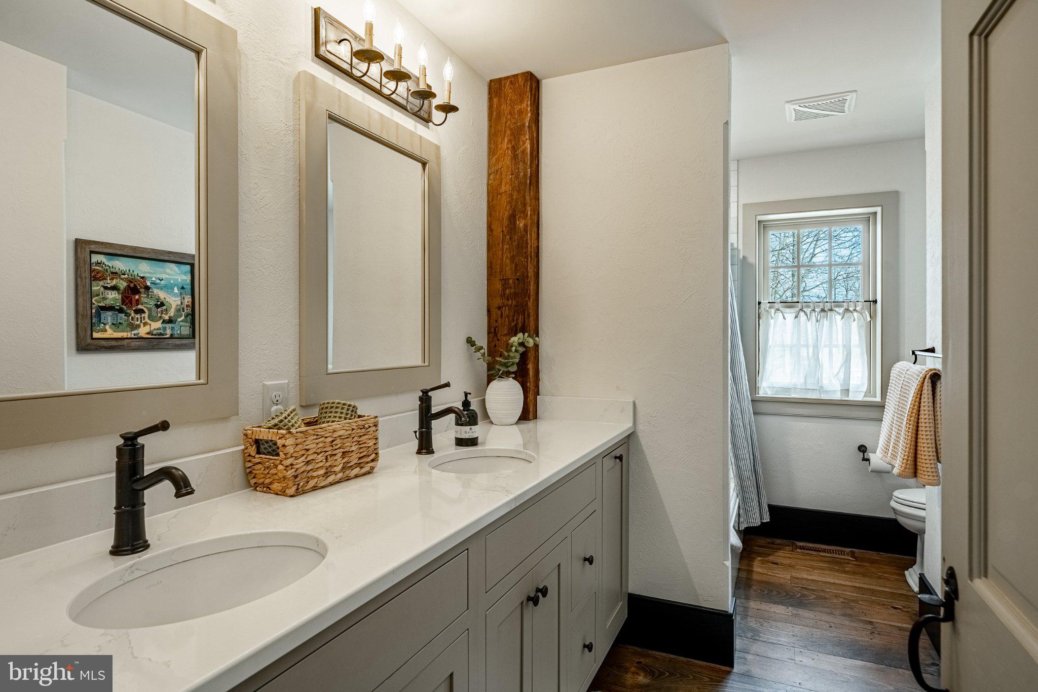 202 Privet Lane Elverson, PA 19520 - Photo 45 of 78 a bathroom with a double vanity sink and a mirror