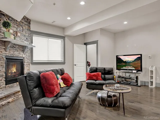 a living room with furniture