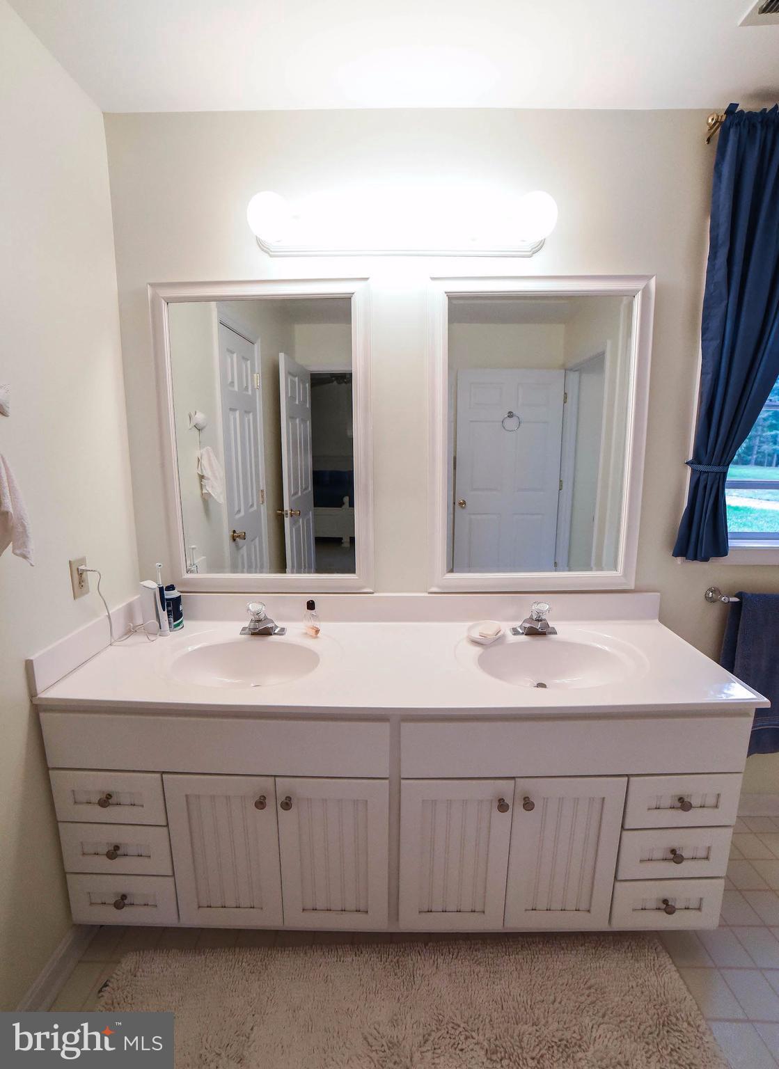 16215 Osprey Cove Ln Ridge Ridge, MD 20680 - Photo 24 of 30 a bathroom with a double vanity sink and mirror