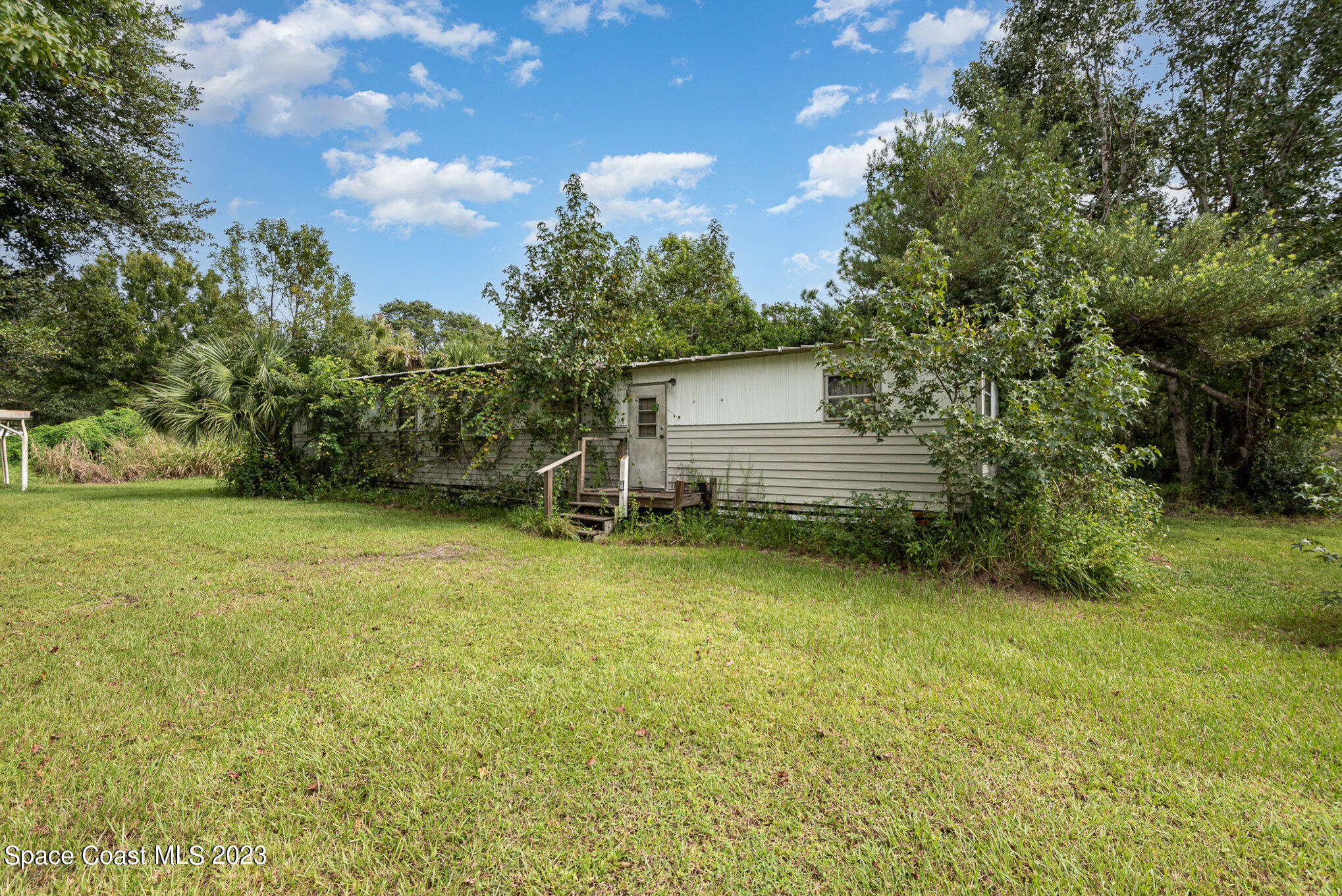 4173 Aurantia Road Mims, FL 32754 - Photo 4 of 23 a backyard of a house with plants and large trees