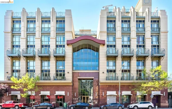 a front view of a multi story building
