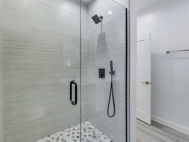 a bathroom with a shower