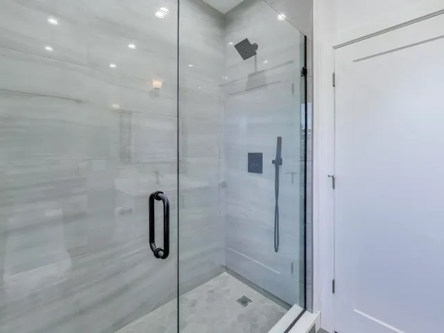 a bathroom with a shower