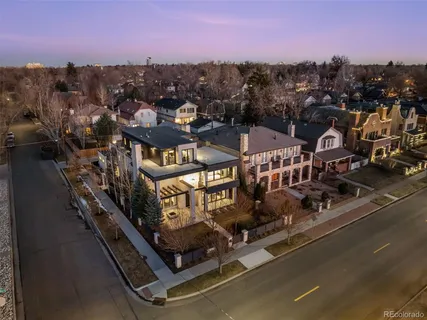 a view of a city with tall buildings