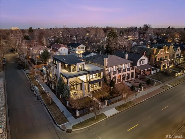 a view of a city with tall buildings