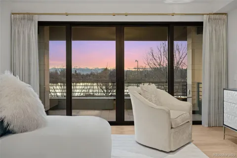 a view of a balcony with an outdoor space