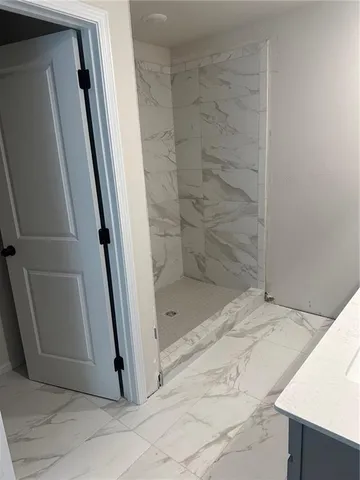 a bathroom with a shower