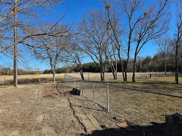a view of a yard with a tree