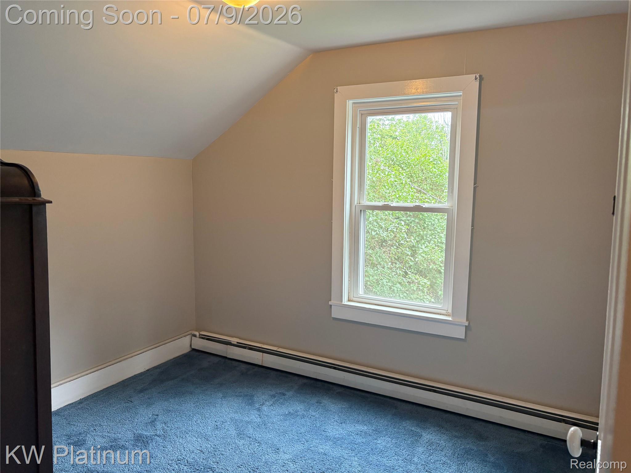 7280 North Road Fort Gratiot, MI 48059 - Photo 6 of 40 Windowed room featuring neutral wall tones, white trim, blue carpeting, and baseboard heating