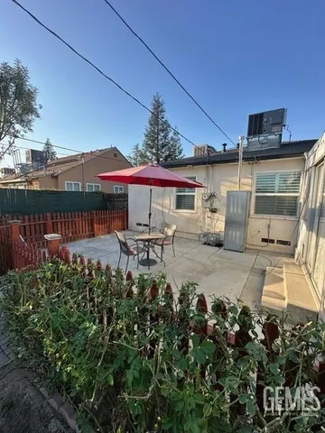 an outdoor space with patio