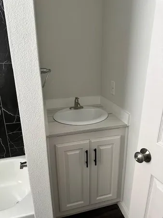 a utility room with a sink