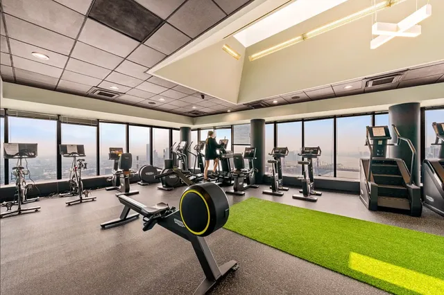 a outdoor space with lots of green space