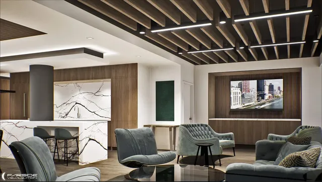 a view of swimming pool with a lounge chair