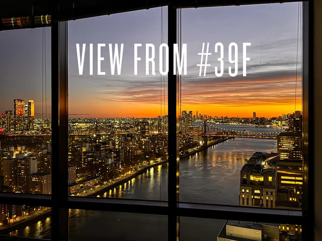 a view of a lake with a city
