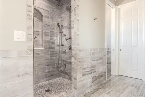 a bathroom with a shower