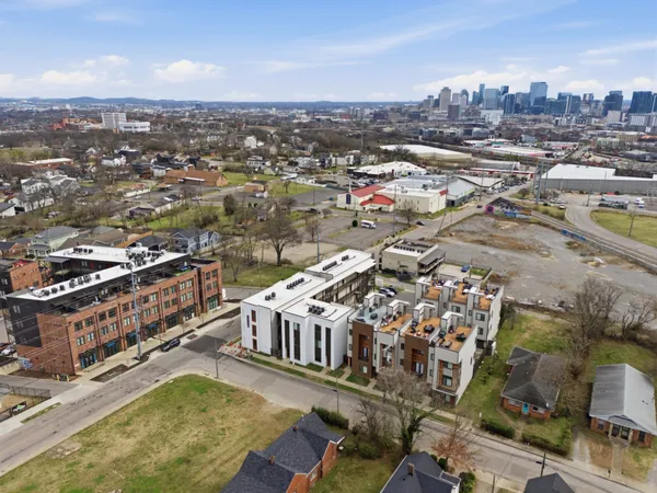 an aerial view of a city